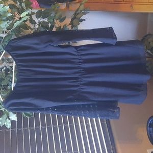 Black Sexy Dress with Lace Arms